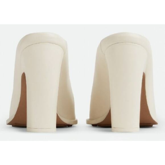 Bottega Veneta Tex Mule White IT37 US7  Sculptural Block Heel Italy NEW Rare - Picture 8 of 16